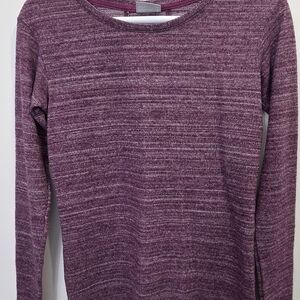 Columbia Women's Long Sleeve Heathered Plum Knit Tee